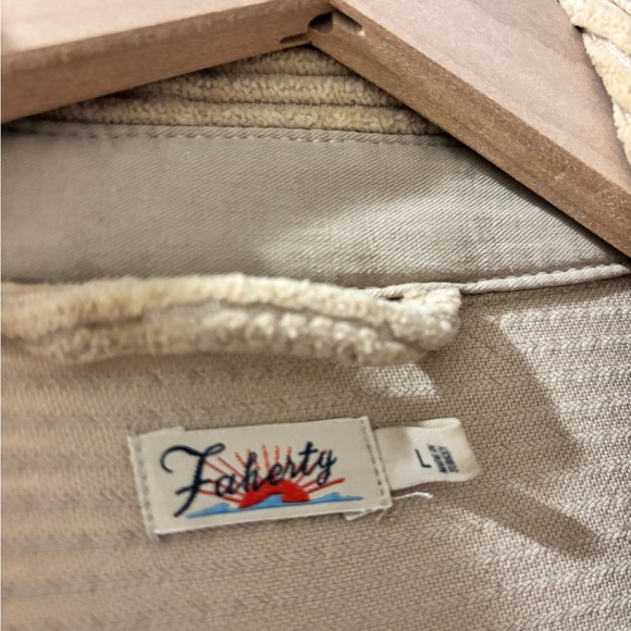 Faherty Beige Corduroy Women’s Jacket Size L Cabincore Coastal Cowgirl Western - Picture 3 of 7